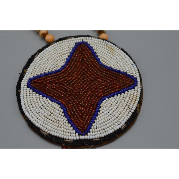 Native Canadian Beadwork Rosette Medallion Art Jewelry Handmade First Nations BC - Picture 3 of 12